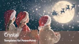  Presentation with christmas presents - PPT theme enhanced with merry christmas and happy holidays background and a violet colored foreground