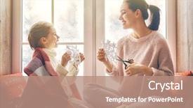  Presentation with paper making - Slide deck featuring merry christmas and happy holidays background and a coral colored foreground