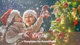  Presentation with merry christmas - Colorful PPT theme enhanced with merry christmas and happy holidays backdrop and a coral colored foreground