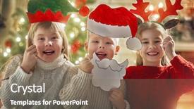  Presentation with merry christmas - Colorful PPT theme enhanced with merry christmas and happy holidays backdrop and a gray colored foreground