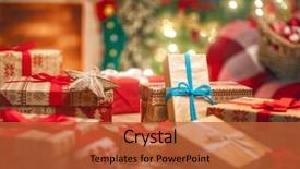  Presentation with happy new year - Theme having merry christmas and happy new background and a  colored foreground