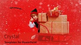  Presentation with christmas elf - Beautiful theme featuring merry-christmas-and-happy-new backdrop and a red colored foreground