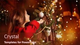  Presentation with happy new year - Presentation theme featuring merry-christmas-and-happy-new background and a tawny brown colored foreground