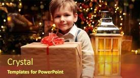  Presentation with next year - Cool new PPT theme with merry-christmas-and-happy-new backdrop and a tawny brown colored foreground