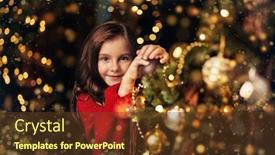  Presentation with spruce - Beautiful PPT theme featuring merry-christmas-and-happy-new backdrop and a tawny brown colored foreground