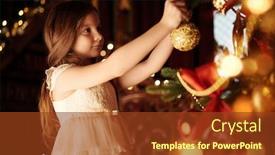  Presentation with sparkle - PPT theme enhanced with merry-christmas-and-happy-new background and a tawny brown colored foreground