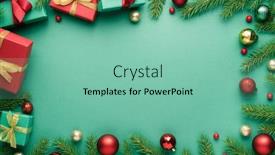  Presentation with happy new year - Colorful slide set enhanced with merry-christmas-and-happy-new backdrop and a seafoam green colored foreground