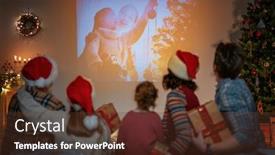  Presentation with movies - Slide deck featuring merry-christmas-and-happy-new background and a tawny brown colored foreground