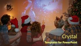  Presentation with happy new year - Cool new slide deck with merry-christmas-and-happy-new backdrop and a tawny brown colored foreground