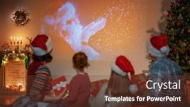  Presentation with happy new year - Amazing PPT theme having merry-christmas-and-happy-new backdrop and a tawny brown colored foreground