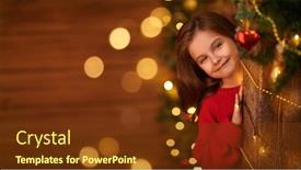  Presentation with sparkle - Cool new PPT layouts with merry-christmas-and-happy-new backdrop and a tawny brown colored foreground