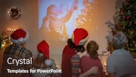  Presentation with christmas movies - PPT layouts consisting of merry-christmas-and-happy-new background and a tawny brown colored foreground