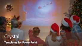  Presentation with christmas movies - Colorful PPT theme enhanced with merry-christmas-and-happy-new backdrop and a tawny brown colored foreground