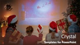  Presentation with christmas movies - Audience pleasing theme consisting of merry-christmas-and-happy-new backdrop and a tawny brown colored foreground
