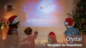  Presentation with movies - Cool new slides with merry-christmas-and-happy-new backdrop and a tawny brown colored foreground