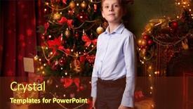  Presentation with sparkle - Beautiful PPT theme featuring merry-christmas-and-happy-new backdrop and a tawny brown colored foreground