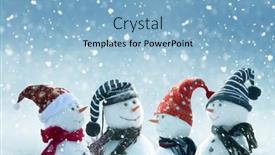  Presentation with snowmen - Cool new PPT layouts with merry-christmas-and-happy-new backdrop and a light blue colored foreground