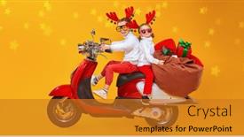  Presentation with red stars - Colorful PPT layouts enhanced with merry-christmas-and-happy-new backdrop and a gold colored foreground