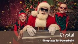  Presentation with happy new year - Slide set having merry-christmas-and-happy-new background and a violet colored foreground