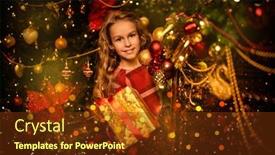  Presentation with glowing lights - Slide deck consisting of merry-christmas-and-happy-new background and a tawny brown colored foreground