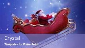  Presentation with santa sleigh - PPT theme consisting of merry-christmas-and-happy-new background and a  colored foreground