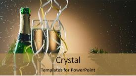  Presentation with happy new year - Colorful slide set enhanced with merry christmas and happy new backdrop and a yellow colored foreground