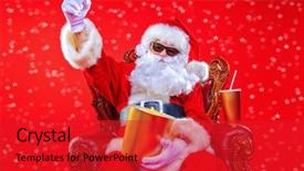  Presentation with merry christmas and new year - Colorful PPT theme enhanced with merry christmas and happy new backdrop and a red colored foreground