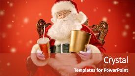  Presentation with merry christmas and new year - Beautiful slide deck featuring merry christmas and happy new backdrop and a crimson colored foreground