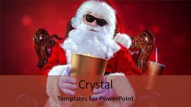  Presentation with happy new year - Slide set consisting of merry christmas and happy new background and a tawny brown colored foreground