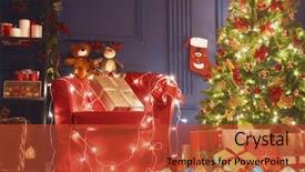  Presentation with happy new year - Presentation theme consisting of merry christmas and happy new background and a red colored foreground