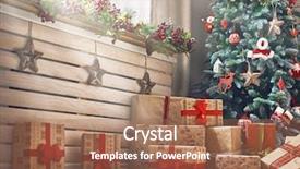  Presentation with merry christmas and new year - Audience pleasing PPT theme consisting of merry christmas and happy new backdrop and a coral colored foreground