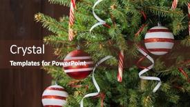  Presentation with christmas card - Presentation theme featuring merry-christmas-card-with-decorated background and a tawny brown colored foreground