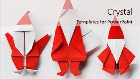  Presentation with craft - Audience pleasing slide set consisting of merry christmas cartoon - santa claus paper craft backdrop and a lemonade colored foreground