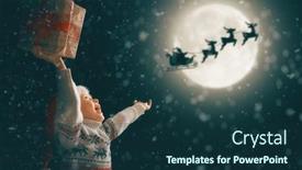  Presentation with child enjoy - Slide deck with merry-christmas-cute-little-child background and a ocean colored foreground