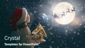  Presentation with child enjoy - Slide set featuring merry-christmas-cute-little-child background and a navy blue colored foreground