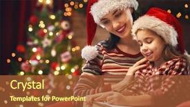  Presentation with girl christmas - PPT theme enhanced with merry christmas cute little child background and a red colored foreground