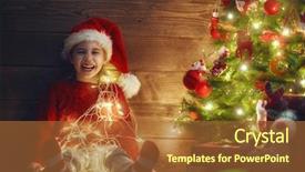  Presentation with child tree - Amazing presentation having merry christmas cute little child girl is decorating the christmas tree backdrop and a red colored foreground