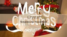  Presentation with merry christmas - Colorful PPT theme enhanced with merry-christmas-everyone-text-over backdrop and a lemonade colored foreground