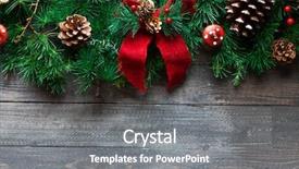  Presentation with holly christmas frame - Colorful presentation design enhanced with merry christmas frame with real backdrop and a gray colored foreground