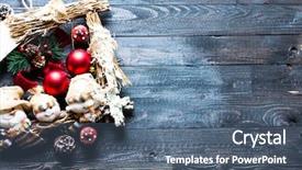  Presentation with aged wood - Presentation theme having merry christmas frame with real background and a ocean colored foreground
