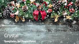  Presentation with aged wood - Presentation design enhanced with merry christmas frame with snow background and a gray colored foreground