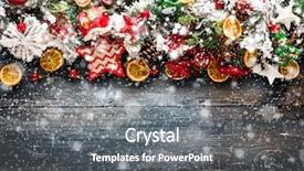  Presentation with holly christmas frame - Audience pleasing theme consisting of merry christmas frame with snow backdrop and a  colored foreground