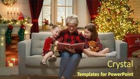  Presentation with merry christmas - Presentation theme with merry-christmas-grandma-reading background and a tawny brown colored foreground