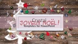  Presentation with christmas card - Presentation with french text - decoration multicolored background and a lemonade colored foreground