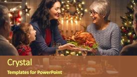  Presentation with merry christmas - Audience pleasing PPT theme consisting of merry christmas happy family are backdrop and a tawny brown colored foreground