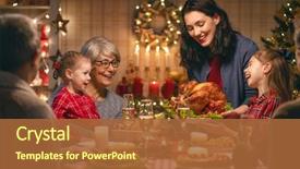  Presentation with merry christmas - Colorful presentation theme enhanced with merry christmas happy family are backdrop and a red colored foreground