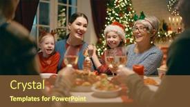  Presentation with family tree - Presentation featuring merry christmas happy family are background and a coral colored foreground