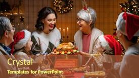  Presentation with merry christmas - Cool new PPT theme with merry-christmas-happy-family backdrop and a  colored foreground