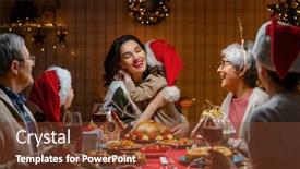  Presentation with family tree - Audience pleasing slide deck consisting of merry-christmas-happy-family backdrop and a tawny brown colored foreground