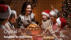  Presentation with merry christmas - PPT layouts featuring merry-christmas-happy-family background and a tawny brown colored foreground